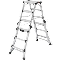 Hailo D100 TL TopLine, Alu-Teleskop-Doppelstufenleiter, 2x4 2x6 Stufen von Hailo