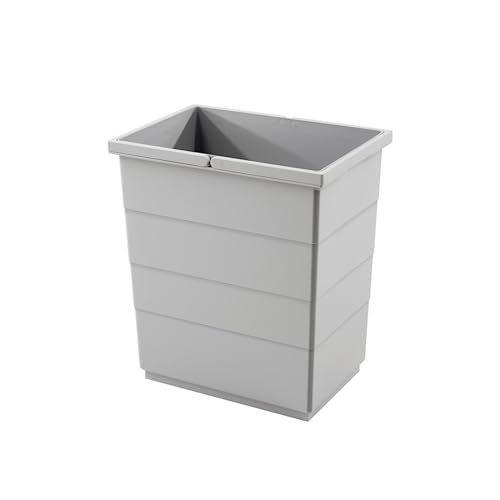 Hailo Inneneimer 1122239 | 20 Liter Kunststoff hellgrau | Mülleimer 320 x 226 x 362 mm mit Doppelhenkel | Ersatz-Inneneimer für Abfallsammler | Rechteckiger Abfallbehälter für Küche Einbau-Mülleimer von Hailo