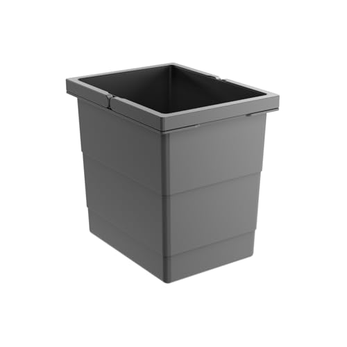 Hailo 6,5 Liter Inneneimer 1138979 Kunststoff dunkelgrau | Mülleimer Einsatz mit 2 Henkeln | 226 x 174 x 200 mm | Ersatz-Inneneimer für Abfallsysteme | Passgenau für viele Modelle von Hailo