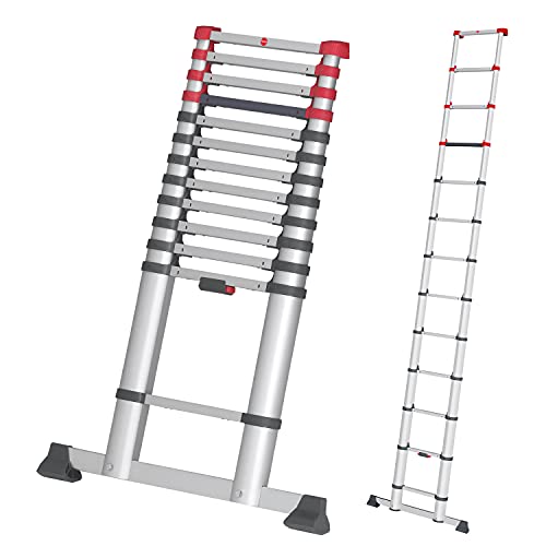 Hailo 7113-131 FlexLine Aluminium Sicherheits-Teleskopleiter (9-13 Sprossen) von Hailo