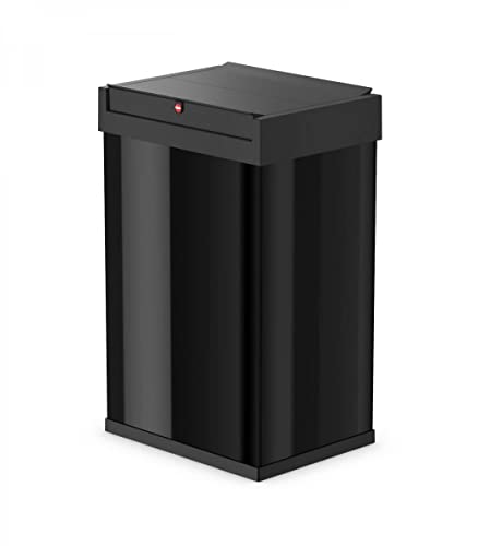 Hailo Abfallsammler 3273101 | Einsatz Wertstoffbox 53 Liter | Schwingdeckel Mülleimer | Kunststoff Stahlblech Schwarz von Hailo