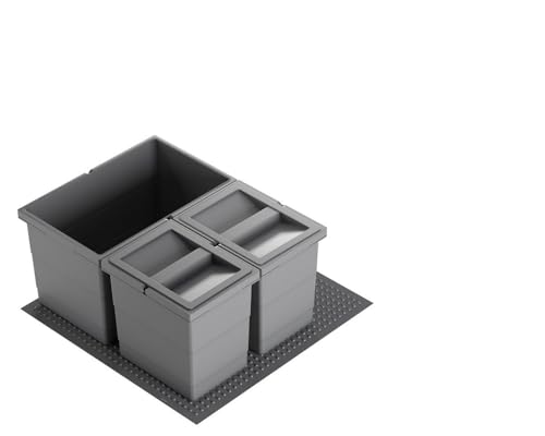 Hailo Abfallsammler 3301624 Einsatz | Allegro Abfalleimer 3fach flexiebel | Einbau Mülleimer passend in 60 cm Schrankauszug | Antirutschmatte Inneneimer und Deckel Höhe 220 in Kunststoff Dunkelgrau Hailo Abfallsammler 3301624 Einsatz | Allegro Abfalleimer 3fach flexiebel | Einbau Mülleimer passend in 60 cm Schrankauszug | Antirutschmatte Inneneimer und Deckel Höhe 220 in Kunststoff Dunkelgrau von Hailo