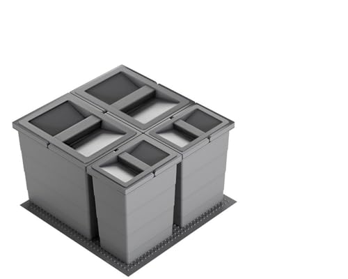 Hailo Abfallsammler 3301644 Einsatz | Allegro Abfalleimer 4fach flexiebel | Einbau Mülleimer passend in 60 cm Schrankauszug | Antirutschmatte Inneneimer und Deckel Höhe 295 in Kunststoff Dunkelgrau Hailo Abfallsammler 3301644 Einsatz | Allegro Abfalleimer 4fach flexiebel | Einbau Mülleimer passend in 60 cm Schrankauszug | Antirutschmatte Inneneimer und Deckel Höhe 295 in Kunststoff Dunkelgrau von Hailo