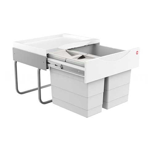 Hailo Abfallsammler 3644702 | Raumspar-Tandem-S | 30L Einbau-Mülleimer | 2-fach Trennung 18 + 12 Liter mit Eimerdeckel | Vollauszug per Hand | Für Spülenunterschränke ab 50 cm | Stabile Metallführung Hailo Abfallsammler 3644702 | Raumspar-Tandem-S | 30L Einbau-Mülleimer | 2-fach Trennung 18 + 12 Liter mit Eimerdeckel | Vollauszug per Hand | Für Spülenunterschränke ab 50 cm | Stabile Metallführung von Hailo