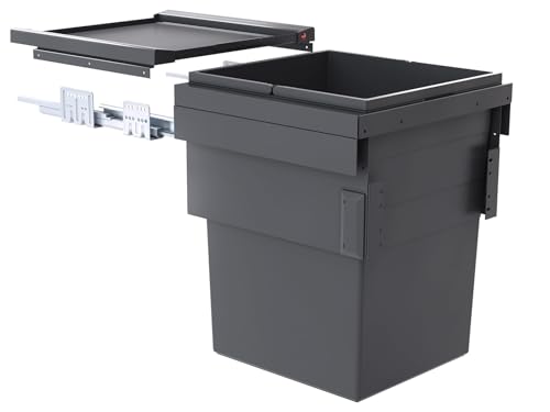 Hailo Abfallsammler Auszug 3608461 | für 45cm Unterschrank | Cargo Synchro 1fach 55 Liter | Dunkelgrau von Hailo
