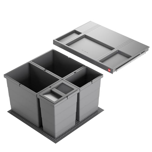 Hailo Abfallsammler 3301641 Einsatz | Allegro Abfalleimer 4fach flexiebel | Einbau Mülleimer passend in 60 cm Schrankauszug | Antirutschmatte Inneneimer und Deckel Höhe 345 in Kunststoff Dunkelgrau Hailo Abfallsammler 3301641 Einsatz | Allegro Abfalleimer 4fach flexiebel | Einbau Mülleimer passend in 60 cm Schrankauszug | Antirutschmatte Inneneimer und Deckel Höhe 345 in Kunststoff Dunkelgrau von Hailo
