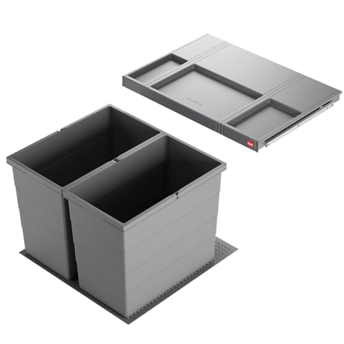 Hailo Abfallsammler 3301651 Einsatz | Allegro Abfalleimer 2fach flexiebel | Einbau Mülleimer passend in 60 cm Schrankauszug | Antirutschmatte Inneneimer und Deckel Höhe 397 in Kunststoff Dunkelgrau Hailo Abfallsammler 3301651 Einsatz | Allegro Abfalleimer 2fach flexiebel | Einbau Mülleimer passend in 60 cm Schrankauszug | Antirutschmatte Inneneimer und Deckel Höhe 397 in Kunststoff Dunkelgrau von Hailo