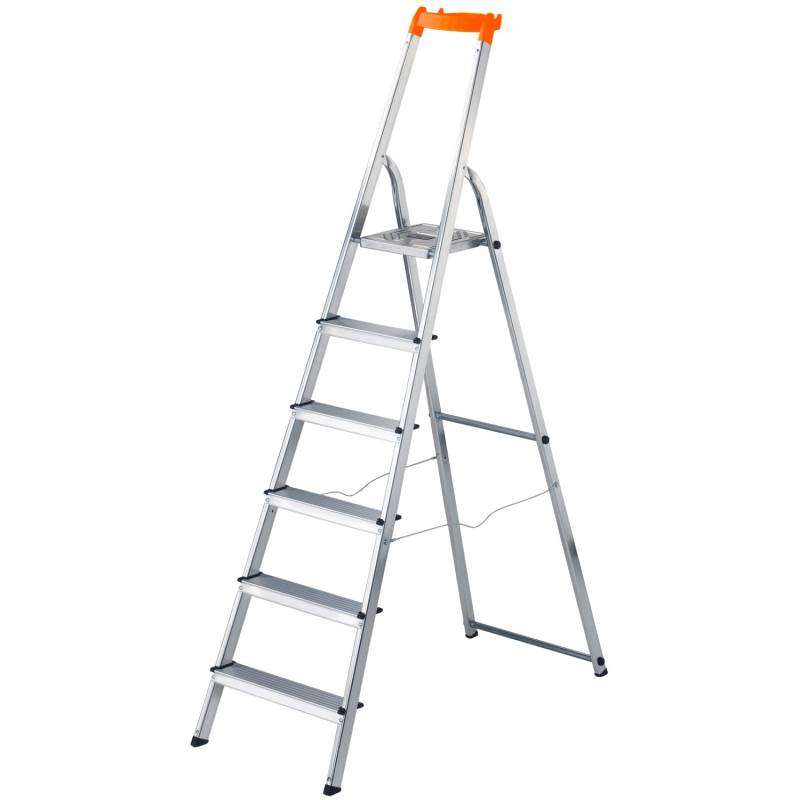 Hailo L58 Alu-Sicherheits-Stehleiter 6-stufig von Hailo