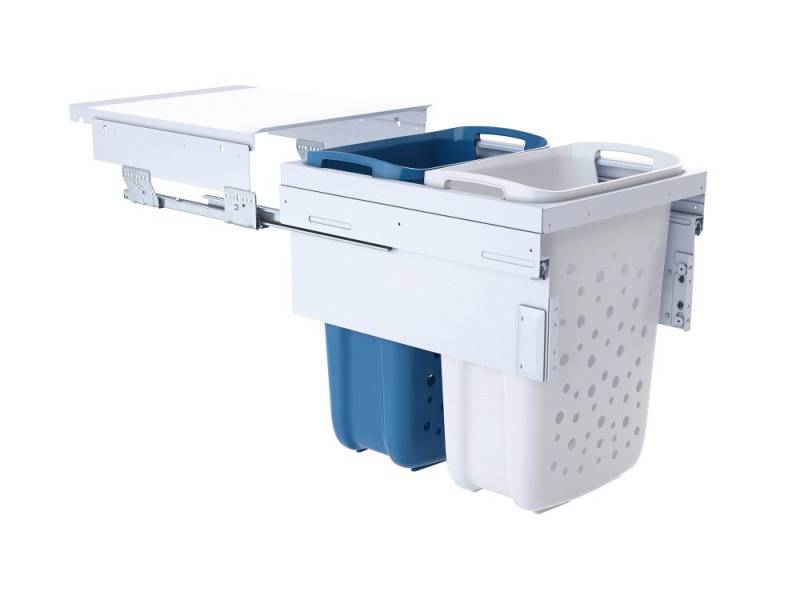 Hailo Ausziehwäschekorb Wäschesammler Laundry Carrier LC Slide SC zur Unterschrankmontage, für 45 cm Unterschrank mit Möbelfront von Hailo