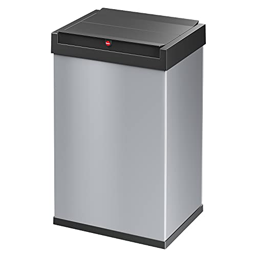 Hailo Big-Box Swing L Mülleimer - 1 x 35 Liter - selbstschließender Schwingdeckel - Stahlblech - Müllbeutel-Klemmrahmen - Mülleimer Küche rechteckig - Abfalleimer made in Germany - silber von Hailo