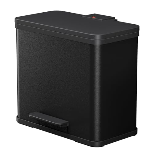 Hailo Eco duo L - Mülltrenner 2 x 14 Liter - 28 Liter - Soft Close Deckel - 2-in-1 Treteimer mit 2 Kunststoff Inneneimern - Mülleimer mit Pedal rechteckig - Made in Germany - Stahlblech - Schwarz Hailo Eco duo L - Mülltrenner 2 x 14 Liter - 28 Liter - Soft Close Deckel - 2-in-1 Treteimer mit 2 Kunststoff Inneneimern - Mülleimer mit Pedal rechteckig - Made in Germany - Stahlblech - Schwarz von Hailo