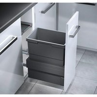 Einbaumülleimer, Frontauszug selbstschließend, Schrank 30cm - Grau - Hailo von Hailo