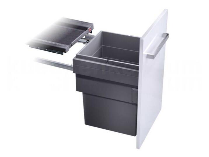 Hailo Einbaumülleimer Abfallsammler 3608461 CS Slide Cargo Synchro 55 Liter, Abfallsammler 3608461 CS Slide Cargo Synchro 55 Liter, grau von Hailo