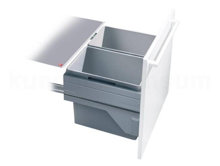 Hailo Einbaumülleimer Abfallsammler 3610621 CS Slide Euro-Cargo-S 2x 30 Liter, Abfallsammler 3610621 CS Slide Euro-Cargo-S 2x 30 Liter, grau von Hailo