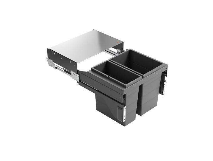 Hailo Einbaumülleimer Abfallsammler 3610951 CS Slide Cargo-Soft Short 20 + 14 Liter, grau Hailo Einbaumülleimer Abfallsammler 3610951 CS Slide Cargo-Soft Short 20 + 14 Liter, grau von Hailo