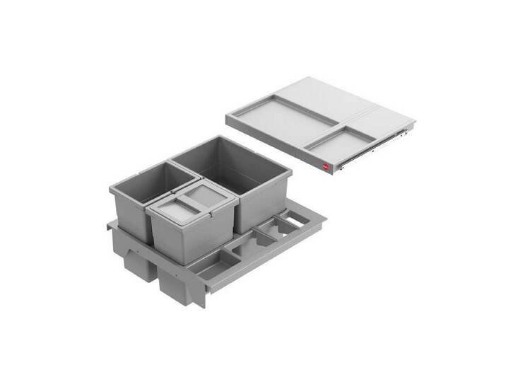 Hailo Einbaumülleimer Abfallsammler 3620511 Separato-K 500 2x 8 + 18 Liter Hellgrau, Abfallsammler 3620511 XS Inset Separato-K 2x 8 + 18 Liter, grau von Hailo