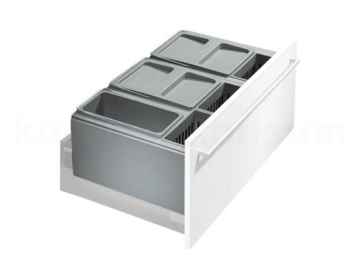 Hailo Einbaumülleimer Abfallsammler 3630801 Inset Aufsatz XXL 2x 18 + 12 Liter, Abfallsammler 3630801 XX Inset Aufsatz XXL 2x 18 + 12 Liter, grau von Hailo