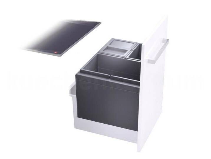 Hailo Einbaumülleimer Abfallsammler 3631691 XL Inset 600 Triple-XL 28 + 2x 13 Liter, grau von Hailo