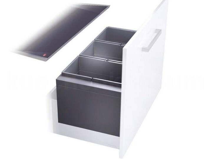 Hailo Einbaumülleimer Abfallsammler 3631981 XL Inset 900 28/28/28 Triple-XL 3x 28 L, grau von Hailo