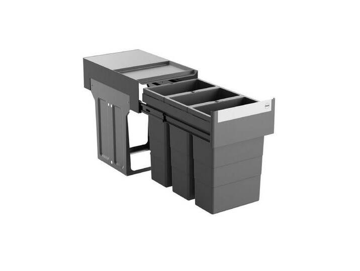 Hailo Einbaumülleimer Abfallsammler 3666921 TZ Swing Terzett 3x 8 Liter, grau von Hailo