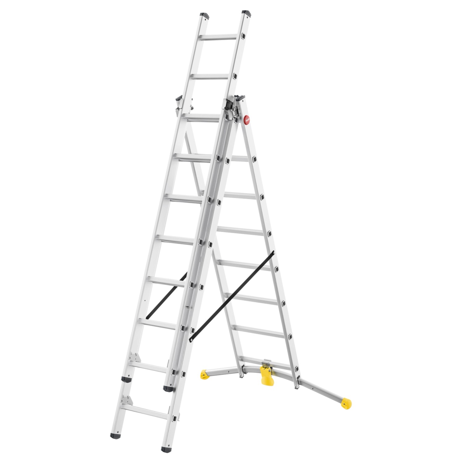 Hailo HobbyLot Alu-Kombileiter 2x8+1x9 Sprossen Hailo HobbyLot Alu-Kombileiter 2x8+1x9 Sprossen von Hailo