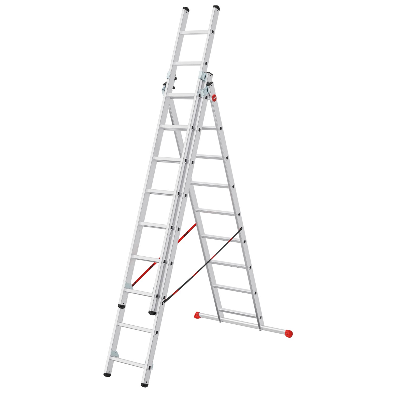 Hailo HobbyStep Kombi Aluminium-Kombileiter 3-teilig 3x9 Sprossen Hailo HobbyStep Kombi Aluminium-Kombileiter 3-teilig 3x9 Sprossen von Hailo