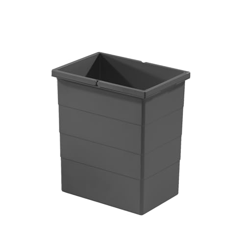 Hailo Inneneimer 1137669 | 20L Mülleimer-Einsatz mit Henkeln | Kunststoff-Abfallbehälter dunkelgrau | 320 x 226 x 350 mm | Ersatz-Eimer für Abfallsysteme Cargo-Soft Raumspar-Tandem Separato K von Hailo