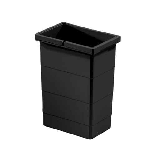 Hailo Inneneimer | Modell 1225959 | Schwarz | 8 Liter Fassungsvermögen | Maße: 226 x 156 x 295 mm | Zwei Henkel | Stabiler Haushaltsmülleimer | Robuster Kunststoff | Ideal für Küche & Haushalt von Hailo