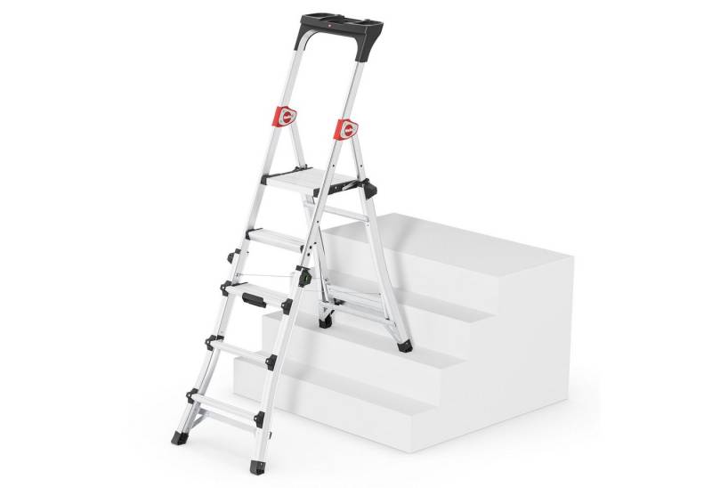 Hailo Klapptritt Hailo TL100 TopLine Alu Teleskop Stehleiter 5 Stufen von Hailo