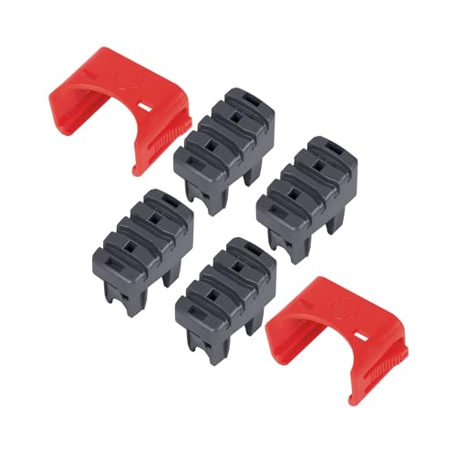 Hailo Leiter-Fuß-Set - Ersatzfüße für Hailo ProfiLine Stufenleitern - 43 x 20 und 35 x 20 mm Holme - 4 x Leiterfüße, 2 x Montageklammern - Grau von Hailo