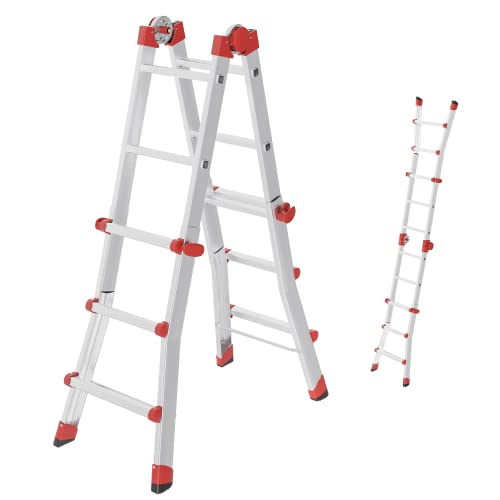 Hailo M80 Alu-Multifunktionsleiter - Schiebeleiter 4 x 3 Sprossen belastbar bis 150 kg - Sicherheitsgelenke und Rastgriffe - sprossenweise höhenverstellbar - Mehrzweckleiter rostfrei - Silber Hailo M80 Alu-Multifunktionsleiter - Schiebeleiter 4 x 3 Sprossen belastbar bis 150 kg - Sicherheitsgelenke und Rastgriffe - sprossenweise höhenverstellbar - Mehrzweckleiter rostfrei - Silber von Hailo