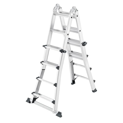 Hailo Master M100 Aluminium-Multifunktions-Stufenleiter - 4 x 4 Stufen - verwendbar als Anlege-, Schiebe- und Stehleiter - Stufen im Arbeitsbereich für sicheren Stand - belastbar bis 150kg - Silber Hailo Master M100 Aluminium-Multifunktions-Stufenleiter - 4 x 4 Stufen - verwendbar als Anlege-, Schiebe- und Stehleiter - Stufen im Arbeitsbereich für sicheren Stand - belastbar bis 150kg - Silber von Hailo
