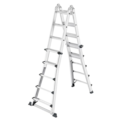 Hailo Master M100 Aluminium-Multifunktions-Stufenleiter - 4 x 5 Stufen - verwendbar als Anlege-, Schiebe- und Stehleiter - Stufen im Arbeitsbereich für sicheren Stand - belastbar bis 150kg - Silber Hailo Master M100 Aluminium-Multifunktions-Stufenleiter - 4 x 5 Stufen - verwendbar als Anlege-, Schiebe- und Stehleiter - Stufen im Arbeitsbereich für sicheren Stand - belastbar bis 150kg - Silber von Hailo