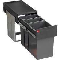 Mülleimer Küche, Einbau 30 cm Schrank, 3-fach Abfalleimer - Grau - Hailo von Hailo