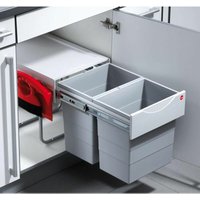 Mülleimer Küche, Einbau ab 40cm Schrank, 2-fach Abfalleimer - Grau - Hailo von Hailo