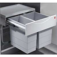 Hailo Mülleimer Küche, Einbau ab 50cm Schrank, 2-fach Abfalleimer - Grau von Hailo