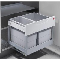 Hailo - Mülleimer Küche, Einbau ab 60cm Schrank, Ausfahrautomatik - Grau von Hailo