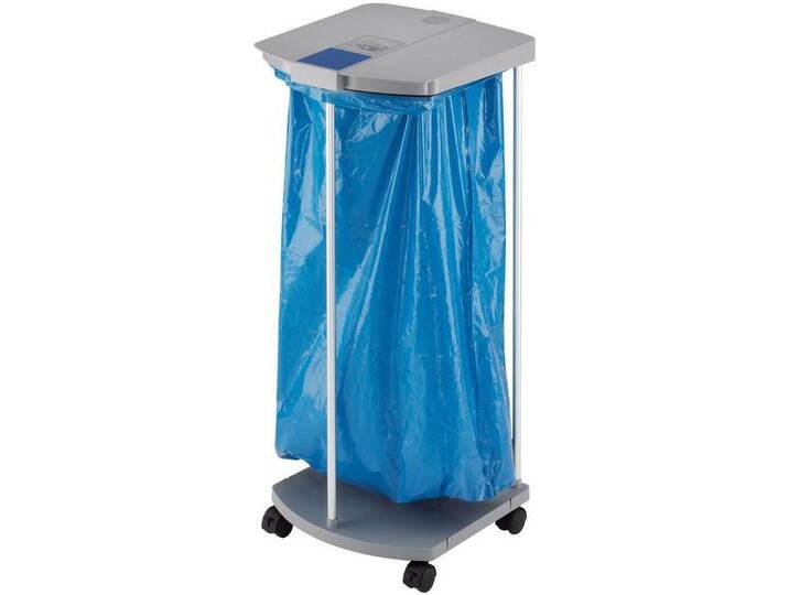 Hailo Müllsackständer ProfiLine MSS XXXL, 120 Liter, grau, Müllsackhalterung mit Rollen, grau von Hailo