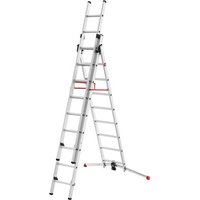 Hailo S100 ProfiLOT 9309-507 Aluminium Multifunktionsleiter Arbeitshöhe (max.): 6.6m Silber, Rot, S von Hailo