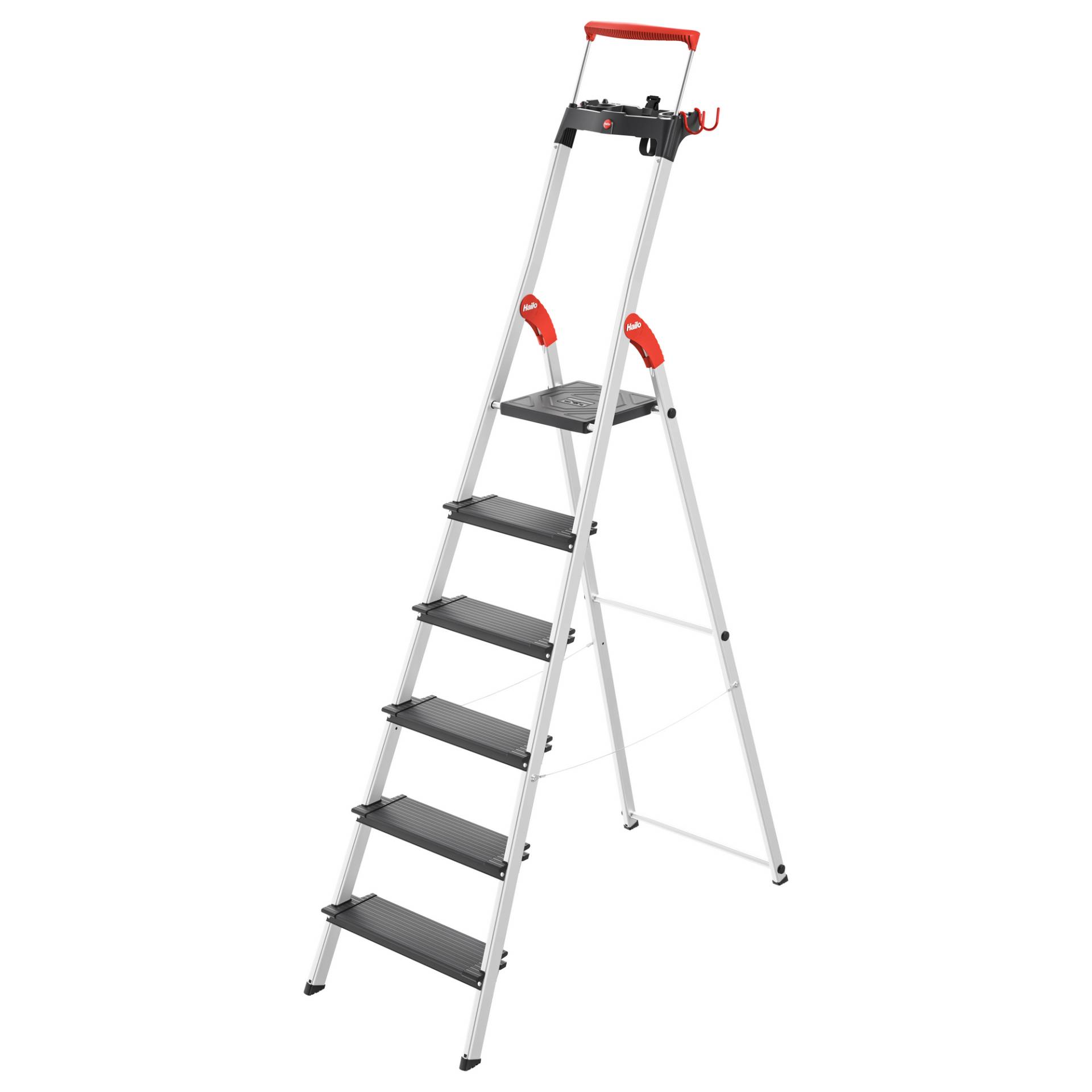 Hailo Stehleiter 'L100 TopLine' 6 Stufen, silbern 128 cm Hailo Stehleiter 'L100 TopLine' 6 Stufen, silbern 128 cm von Hailo