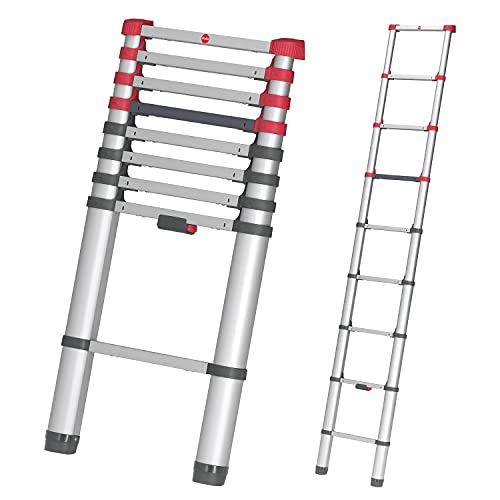 Hailo 7113-091 FlexLine Aluminium Sicherheits-Teleskopleiter (9-13 Sprossen) von Hailo