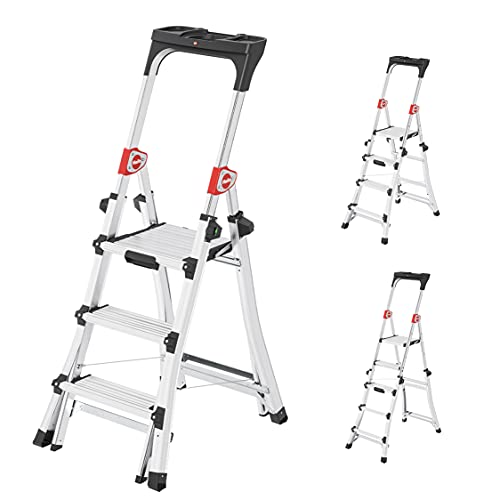 Hailo TL100 Topline 3-in-1 Alu Teleskopleiter - Flexible Arbeitshöhe 3-5 Stufen belastbar bis 150 kg - 2,65-3,09 m Arbeitshöhe einstellbar - extragroße Plattform - Leiter ausziehbar - Aluleiter Hailo TL100 Topline 3-in-1 Alu Teleskopleiter - Flexible Arbeitshöhe 3-5 Stufen belastbar bis 150 kg - 2,65-3,09 m Arbeitshöhe einstellbar - extragroße Plattform - Leiter ausziehbar - Aluleiter von Hailo