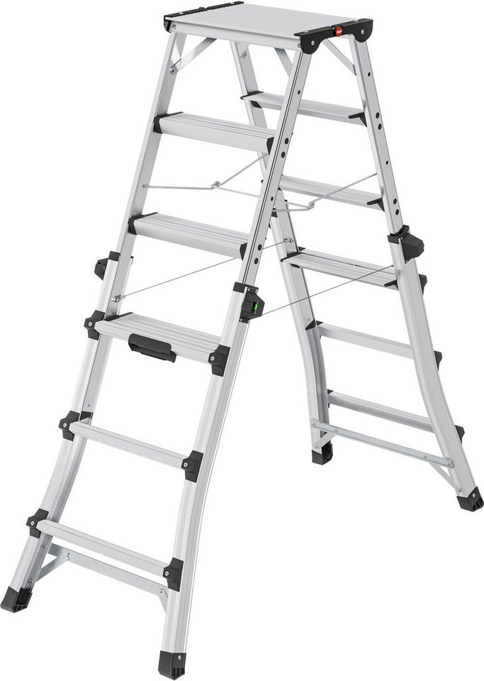 Hailo Teleskopleiter D100 TL TopLine, Alu-Teleskop-Doppelstufenleiter mit flexibler Arbeitshöhe Hailo Teleskopleiter D100 TL TopLine, Alu-Teleskop-Doppelstufenleiter mit flexibler Arbeitshöhe von Hailo