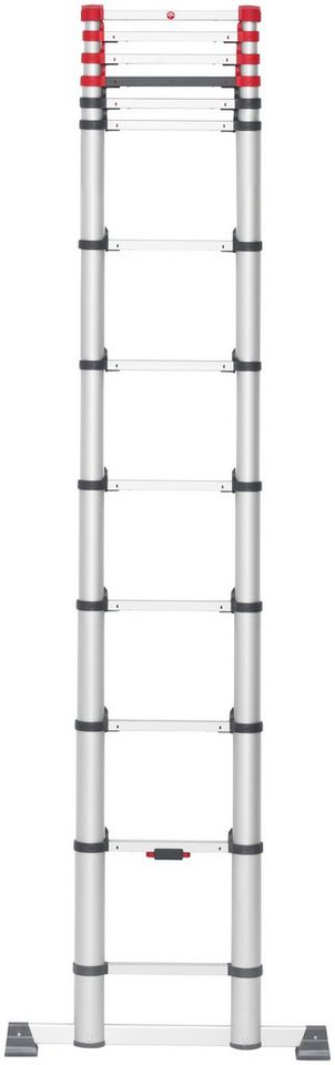 Hailo Teleskopleiter FlexLine, Alu-Sicherheits-Teleskopleiter 13 Sprossen von Hailo