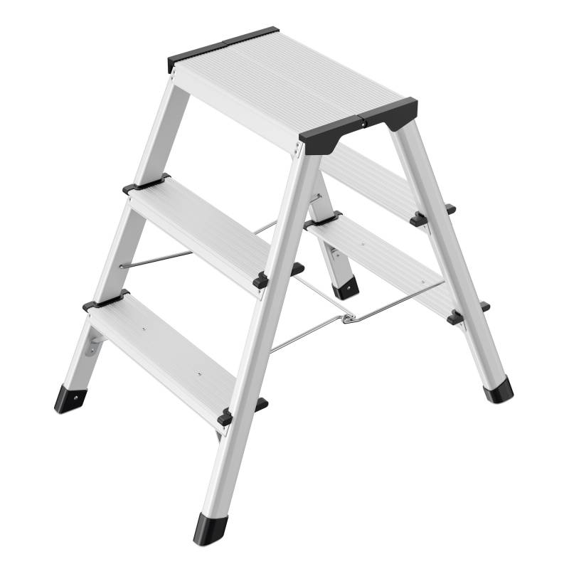 Hailo Trittleiter 'D60 StandardLine' 2 x 3 Stufen, silbern 60 cm von Hailo