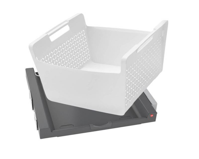 Hailo Wäschekorb Set Universaltablar dkl.grau + Wäschekorb weiß von Hailo