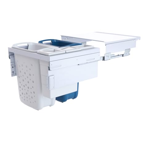 Hailo Wäschesammler 3270611 | Laundry Carrier Wäschebehälter 60 LC Slide SC | 81 Liter | Platzsparender Einbau-Wäschekorb mit Schiebeverschluss & Deckel | Stabiler Stand und modernes Design von Hailo