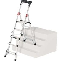 Hailo - Stufenstehleiter 100TL Stufen 3-5Alu.elox.Gesamt-H.1430-1900mm teleskopier. von Hailo