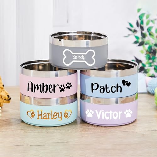 Hainadian Personalisierter Hundenapf, personalisierbarer Hundenapf, Edelstahl, Haustiernapf mit Namen, Futternapf, Wassernapf, Katzennapf, Haustier, Hund, Katze, Geschenk (16 cm) von Hainadian