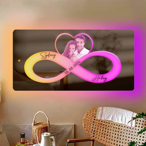 Hainadian Personalisierter Namensspiegel mit LED-Licht, Wandmontage, Modern, 30x15cm, Acryl, Ungerahmt, Beleuchtet, Spiegel, Namensschild, LED-Spiegel mit eingraviertem Namen von Hainadian
